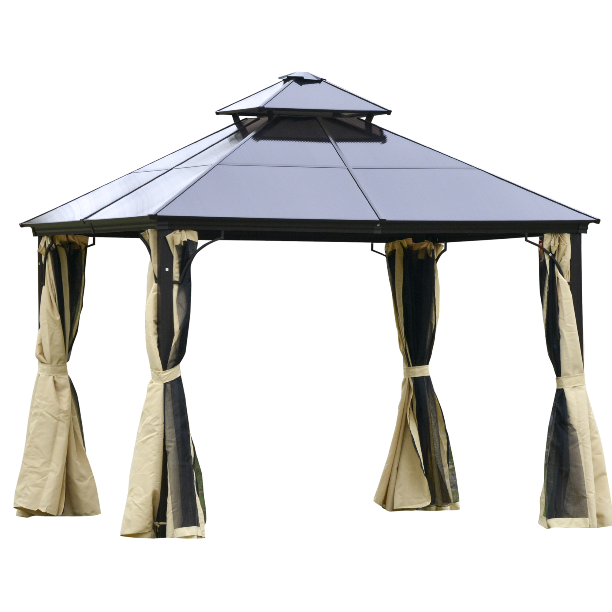 pérgola elegante na cor marrom e bege