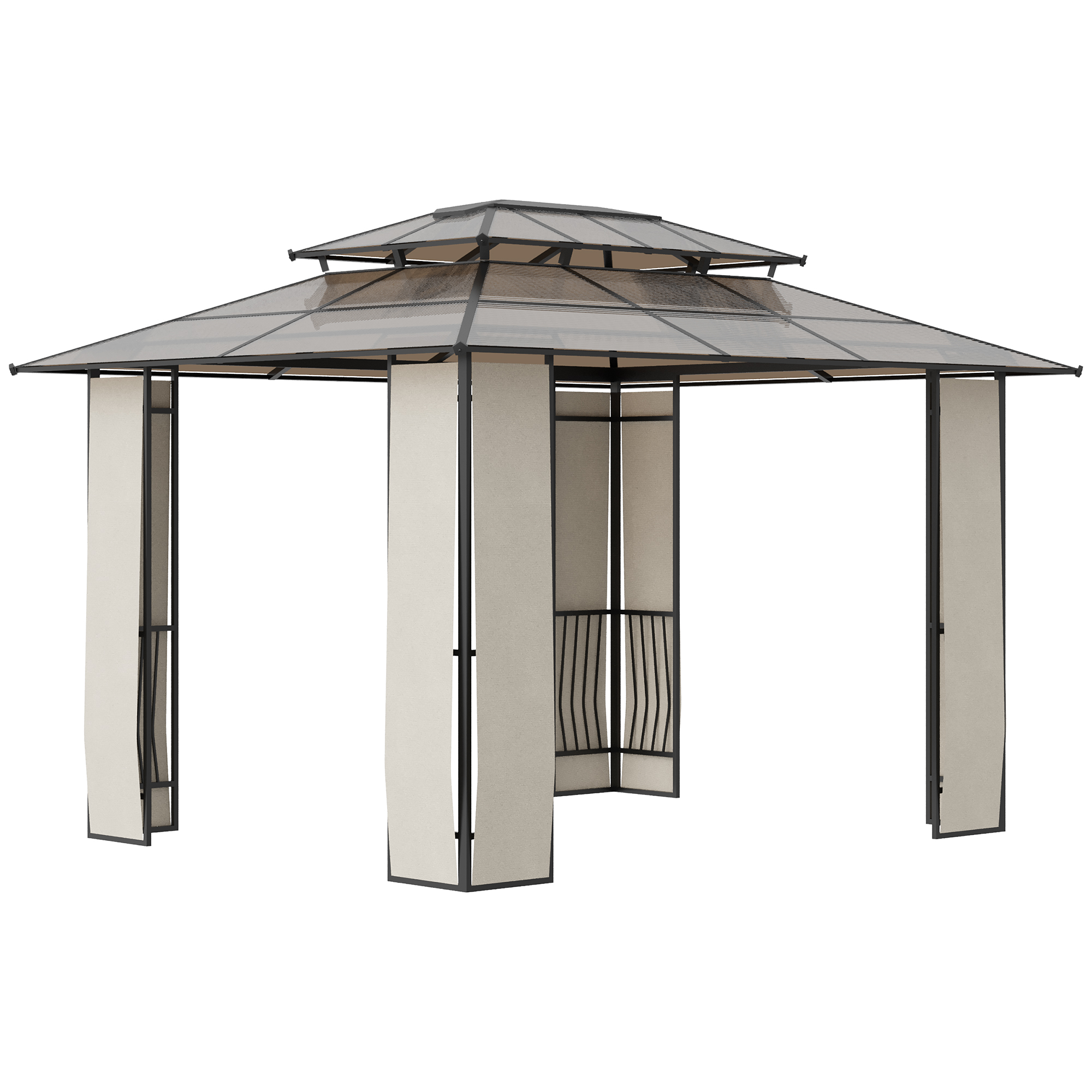 pérgola de jardim elegante na cor cinza