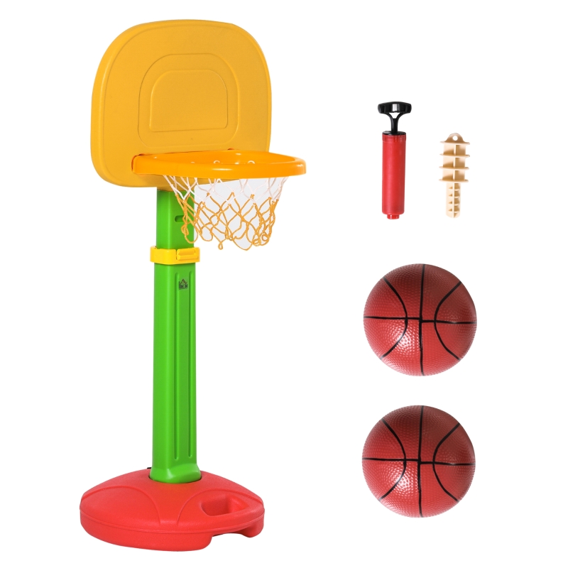 tabela de basquetebol para crianças pequenas na cor amarelo verde e vermelho