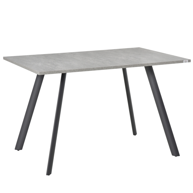 mesa de jantar cinza com pés na cor preto estilo industrial