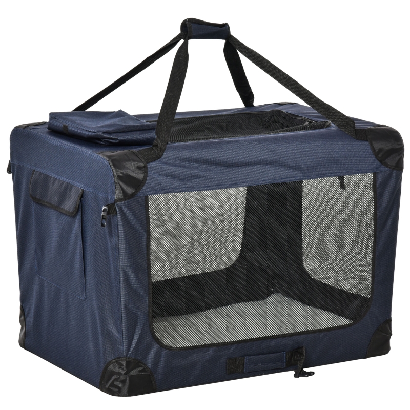 bolsa transportadora para cães com alça de transporte na cor azul