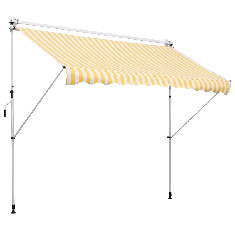 toldo portátil de alumínio na cor amarelo e branco