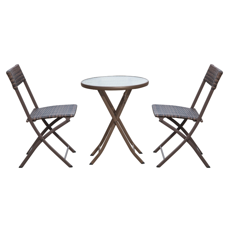 Outsunny Conjunto de Mesa e 2 Cadeiras