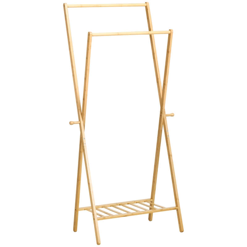 suporte para cabides compacto de bambu