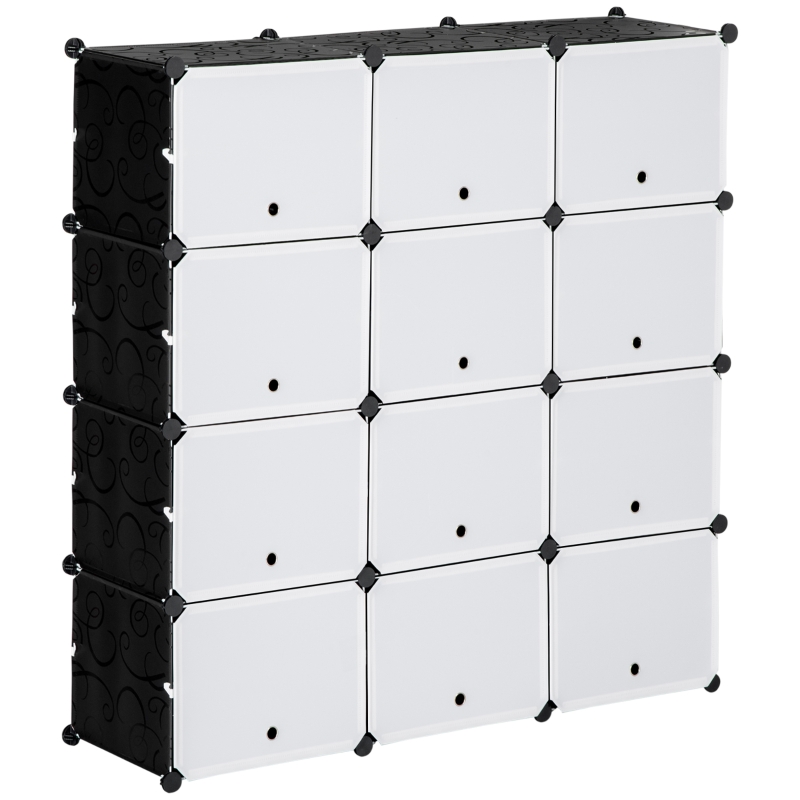 armário modular branco e preto