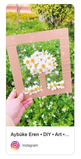 quadro feito com flores 