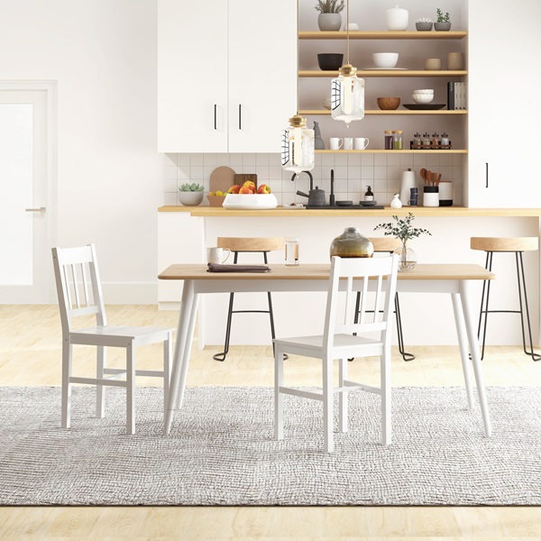 conjunto de mesa de cozinha branco