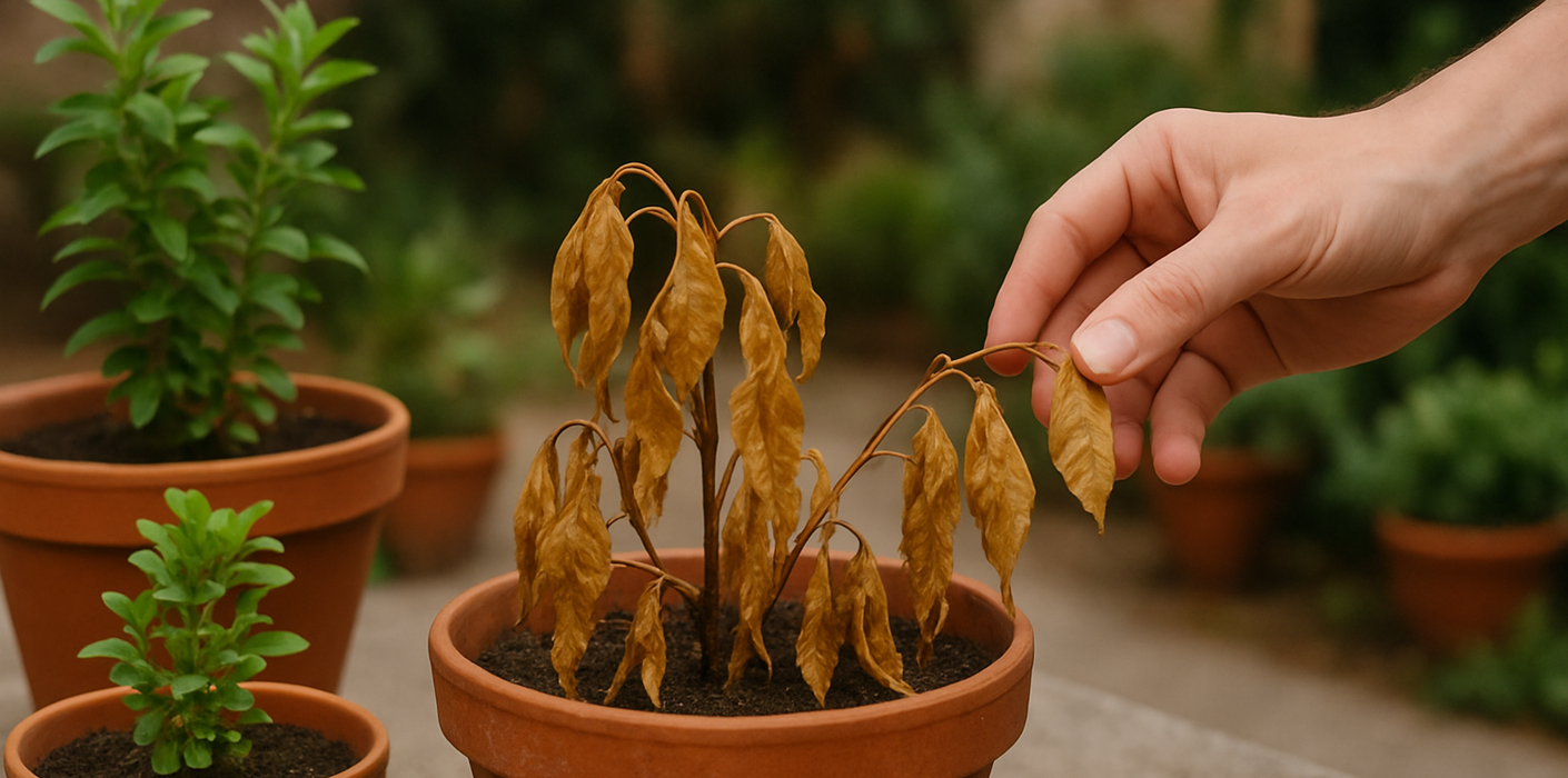 Por que as minhas plantas de exterior estão a murchar e como evitar?