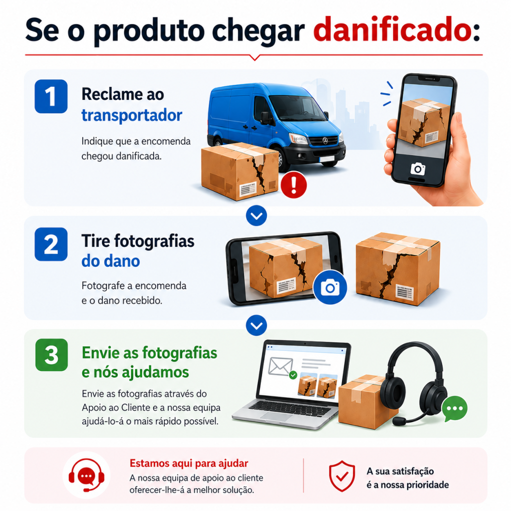 O que fazer se o produto chega com defeito? 