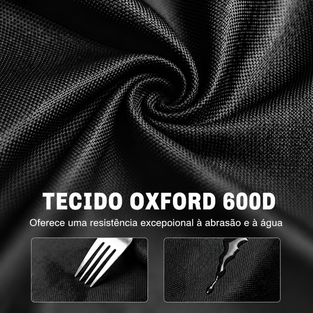 Pormenor do tecido Oxford 600D resistente à abrasão e à água de uma cadeira de campismo