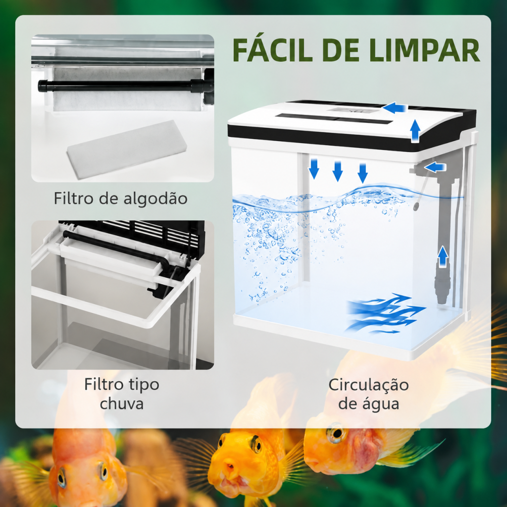 Filtro de algodão e sistema de circulação de água do aquário