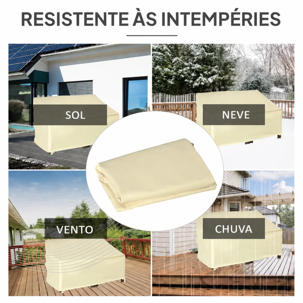 Capa de exterior resistente ao sol, à neve, ao vento e à chuva