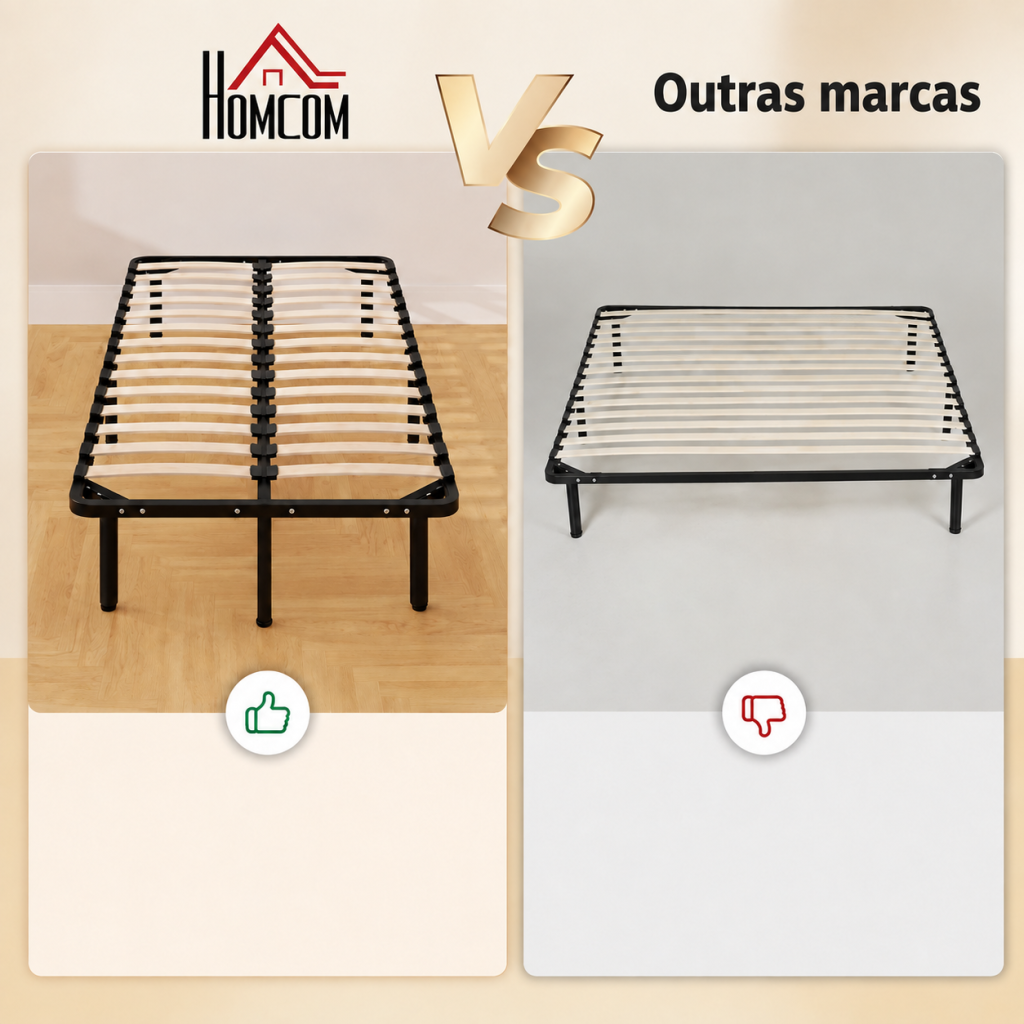 Comparação entre duas estruturas de cama com estrado de ripas